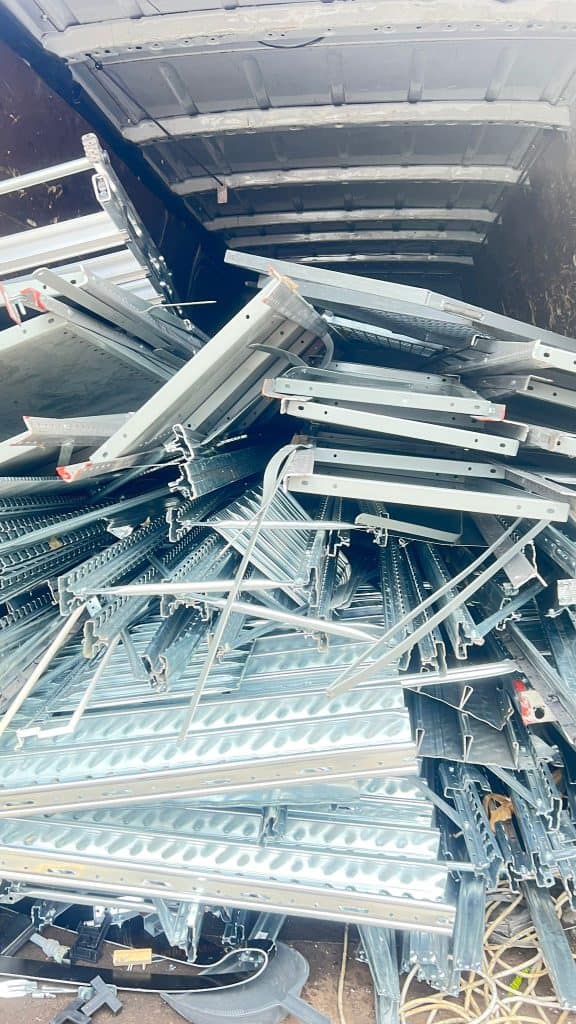 Steel shelving removed from a café refurbishment.