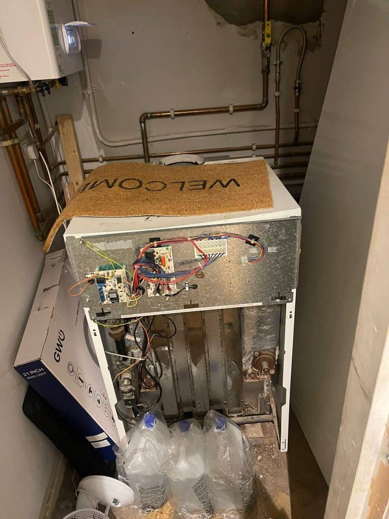 Boiler uplift Minard Rd.